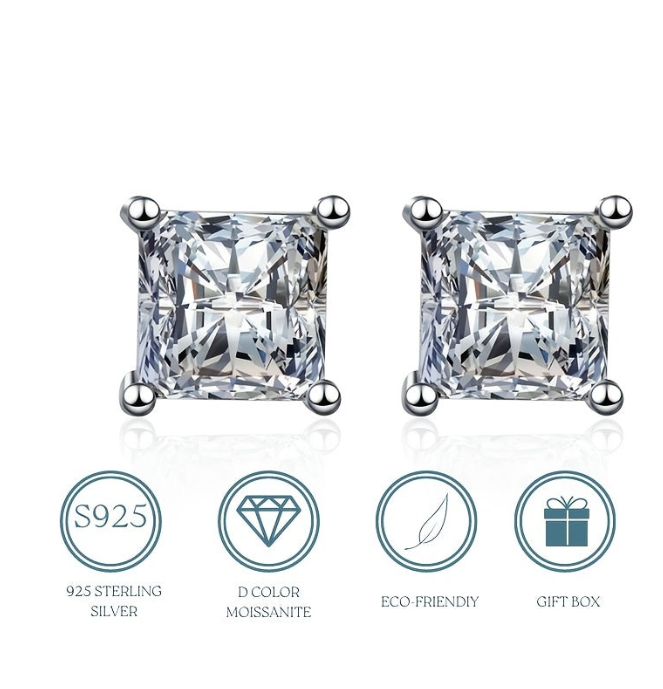 【ZHOYA】925 Sterling Silver Earrings Stud Combo