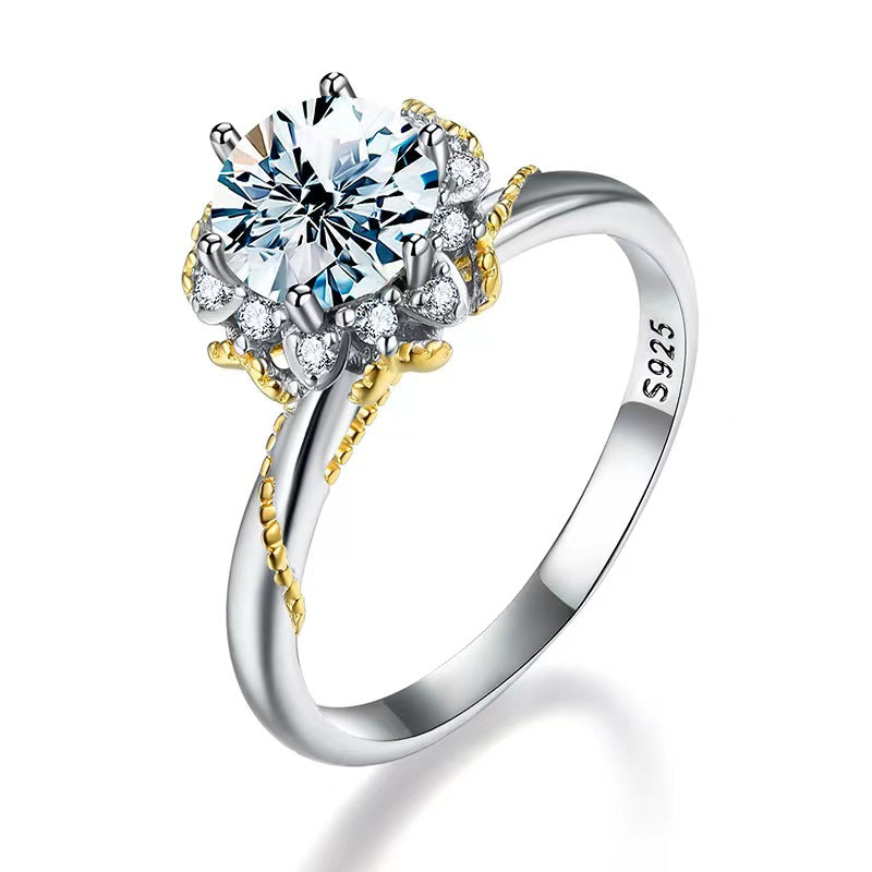 【ZHOYA】925 sterling silver color diamond women'sring full diamond