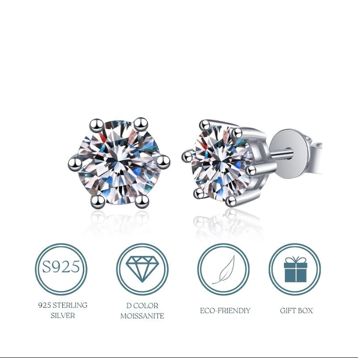 【ZHOYA】925 Sterling Silver Earrings Stud Combo