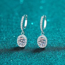 Cargar imagen en el visor de la galería, 【ZHOYA】925 Sterling Silver oval shape Moissanite ear buckle pt950 gold plated