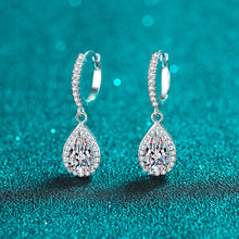 Cargar imagen en el visor de la galería, 【ZHOYA】925 Sterling Silver Moissanite ear buckle  water drop shape pt950 gold plated