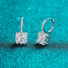 Load image into Gallery viewer, 【ZHOYA】925 Sterling Silver Princess cut Moissanite stone ear buckle  pt950 gold plated