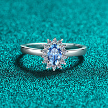 Load image into Gallery viewer, 【ZHOYA】925 Sterling Silver Ring Royal Blue Moissanite Ring 50ctp pt950 gold plated