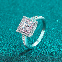 Load image into Gallery viewer, 【ZHOYA】925 Sterling Silver Ring  1 carat Moissanite Sugar Cube Ring  pt950 Rose Gold plated