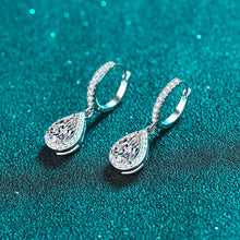 Cargar imagen en el visor de la galería, 【ZHOYA】925 Sterling Silver Moissanite ear buckle  water drop shape pt950 gold plated