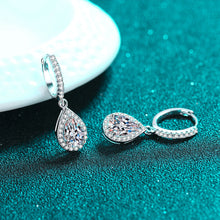 Cargar imagen en el visor de la galería, 【ZHOYA】925 Sterling Silver Moissanite ear buckle  water drop shape pt950 gold plated