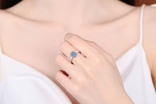Load image into Gallery viewer, 【ZHOYA】925 Sterling Silver Ring Royal Blue Moissanite Ring 50ctp pt950 gold plated
