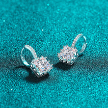 Load image into Gallery viewer, 【ZHOYA】925 Sterling Silver Princess cut Moissanite stone ear buckle  pt950 gold plated