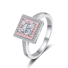 Load image into Gallery viewer, 【ZHOYA】925 Sterling Silver Ring  1 carat Moissanite Sugar Cube Ring  pt950 Rose Gold plated