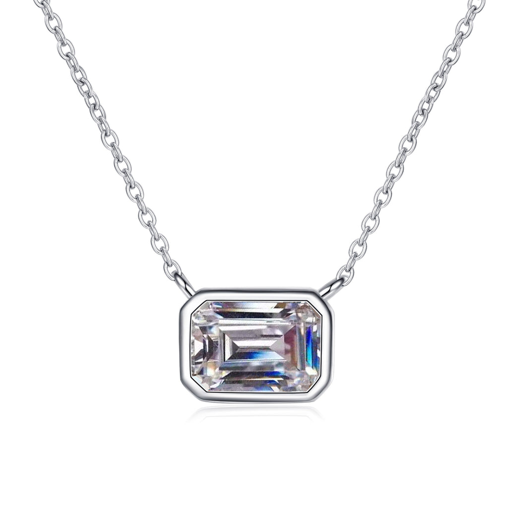 【ZHOYA】925 Sterling silver necklace sugar cube Moissanite  pt950 gold plated