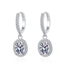 Cargar imagen en el visor de la galería, 【ZHOYA】925 Sterling Silver oval shape Moissanite ear buckle pt950 gold plated