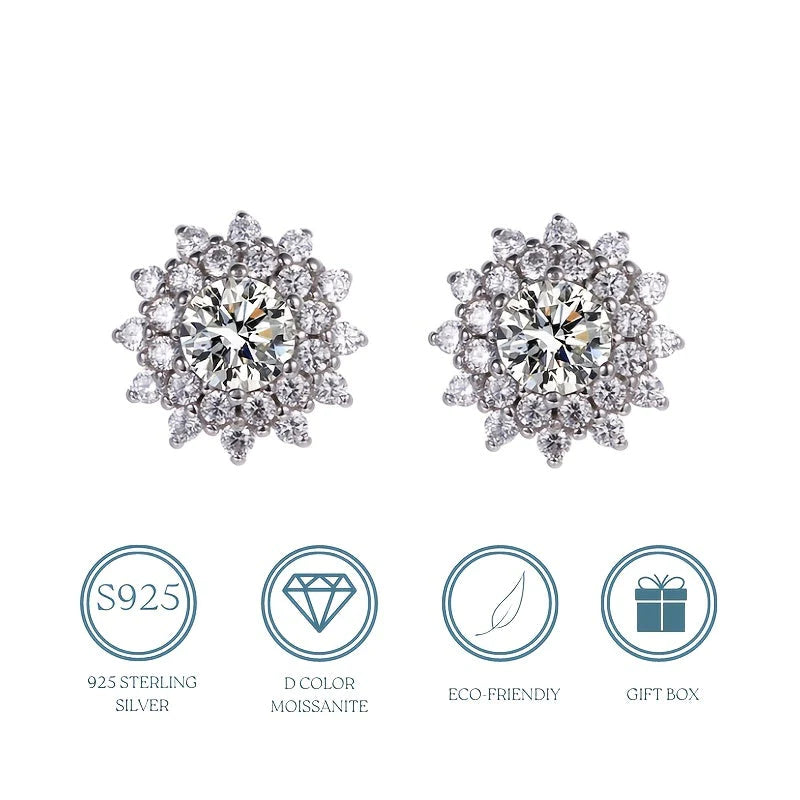 【ZHOYA】925 Sterling Silver Earrings Stud Combo