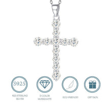 Load image into Gallery viewer, 【ZHOYA】 Cross 0.8 CT 925 Sterling Silver Moissanite Necklace
