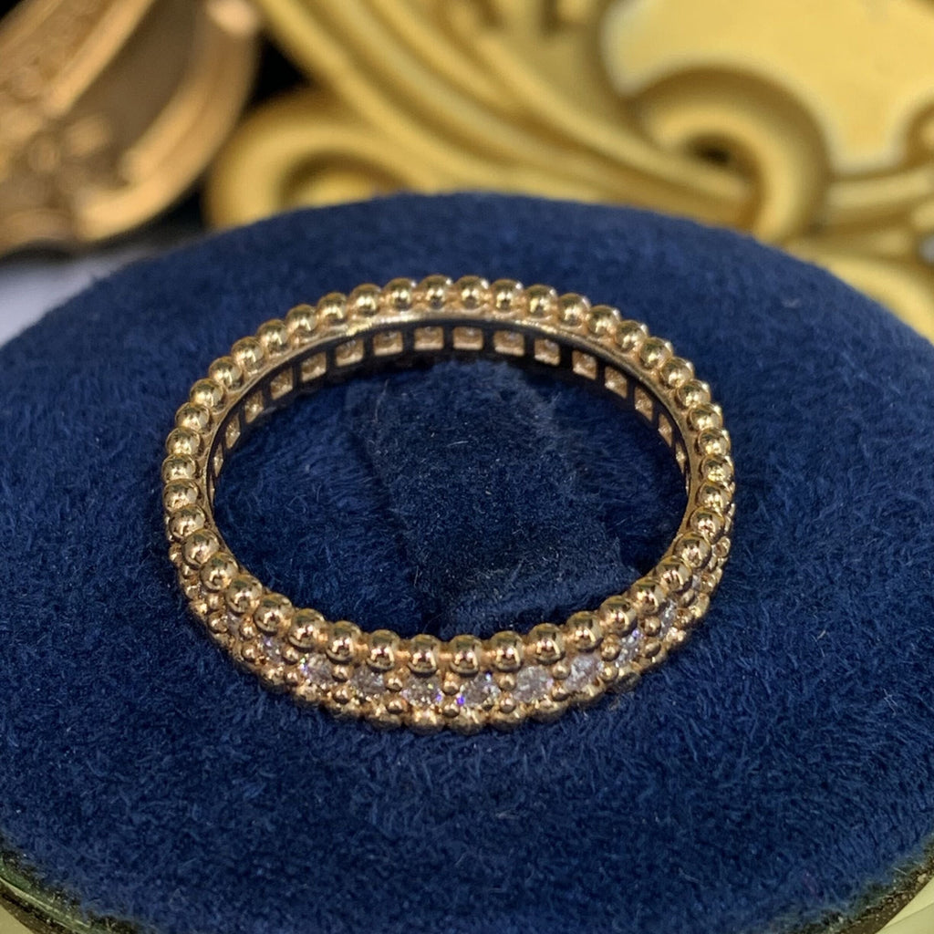 【ZHOYA】Rose gold 18K0.8CT Moissanite gemstone band ring